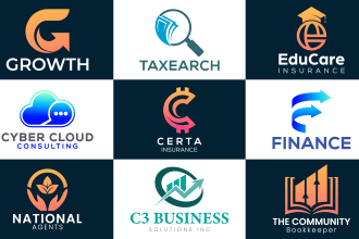 design financial credit repair accounting tax consulting fintech company logo