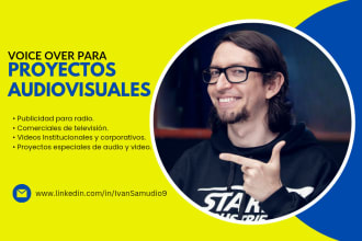 do voice over for radio, tv and digital commercials, radio and media projects