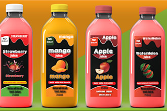 do label for beverage, juice, beer, whiskey, vodka, wine, can, gin and mockup