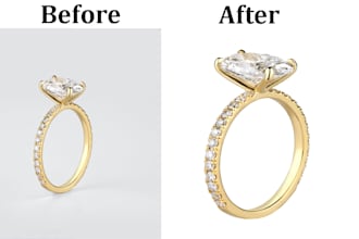 jewelry retouching and background removal