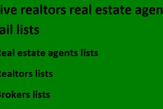 provide active 500 realtors real estate agents email lists