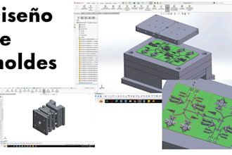 modelado 3d en solidwoks, diseño de moldes de inyección