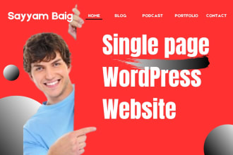 create and design single page wordpress website, landing page, elementor clone