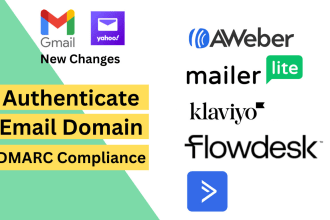 authenticate domain with mailerlite, aweber, klaviyo, shopify