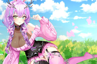 draw your character in anime art style illustration, fanart