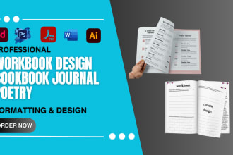 do amazon pdf workbook,  journal, lead magnet, ebook formatting, cookbook design