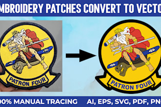 embroidery patches convert into vector