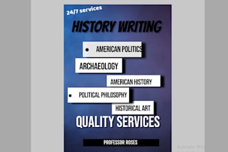 write you a history research, american history, archaeology and art history