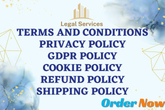 write privacy policy, gdpr policy, terms and conditions, cookie, refund policy