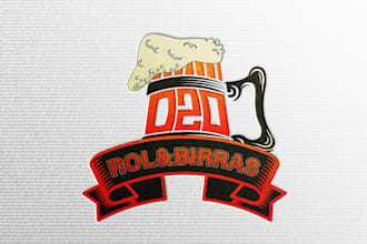 design label or logo for beer, beverage, juice, energy drink, soda, liquid
