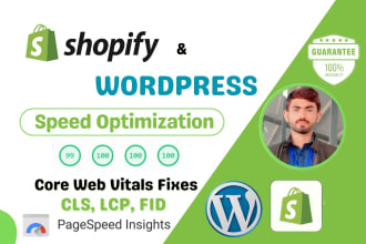 speed up shopify, wordpress speed and fix core web vitals cls, lcp,inp issues