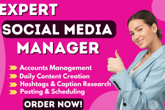 be your social media marketing manager and content creator and instagram manager