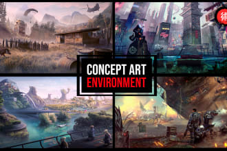 draw environment concept art and backgrounds for your ideas