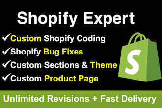 do shopify custom coding shopify bug fix and custom theme development
