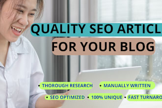 write well researched engaging SEO article or content in 24 hours