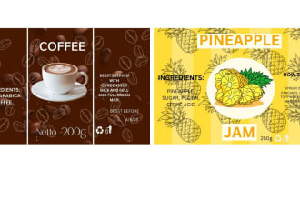 do  unique food product label and packaging design,