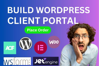 create wordpress client portal dashboard or landing page