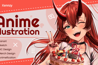 draw anime illustration, oc , fanart, vtuber, manga