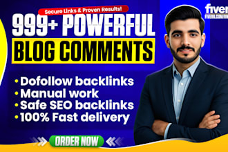 manually build 999 blog comments backlinks for increase google rank