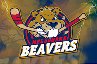 design a powerful sports logo with team mascot for league
