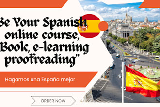 be your spanish online course, ebook, e learning proofreading