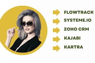 setup flowtrack systeme io elopage zoho crm kartra kajabi crm