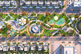 create 2d 3d backyard landscape design, render as architect