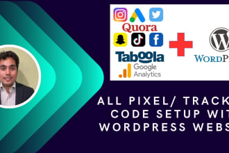 install any pixels tracking code like fb google snap linkedin on wordpress sites