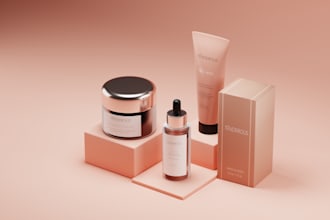 make realistic 3d packaging and mockup for your product jar,bottel,pouch