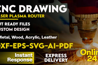 do creative cut files for cnc drawing, dxf for laser cutting, plasma, engraving