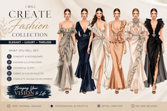 develop a complete fashion collection with bom grading and spec sheets