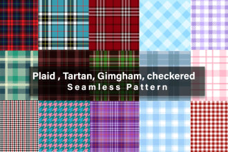design plaid, tartan, checkered or striped seamless pattern