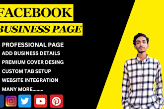 create and setup facebook business page,instagram, youtube, social media
