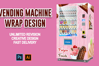 design eye catching vending machine wrap ,atm, vending machine logo