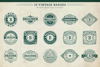 do vintage , retro , badge , outdoor or business logo design