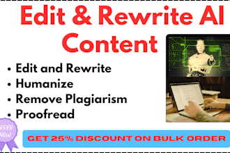 rewrite, improve ai content or plagiarism of articles and blogs