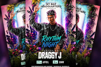 design party event night club dj concert flyer or poster