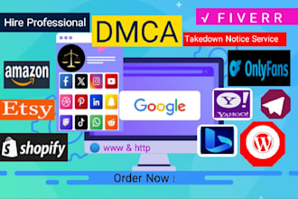 send dmca takedown notice to google, facebook, reddit, onlyfans, amazon, etsy