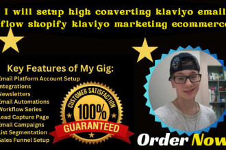 setup high converting klaviyo email flow shopify klaviyo marketing ecommerce