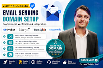 verify aweber klaviyo hubspot systemeio email sending domain