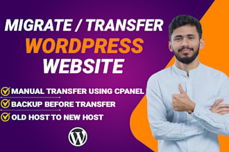 backup or migrate wordpress website new host