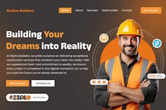 design construction website, plumbing website, handyman, contractor website