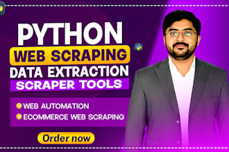develop web scraper for website scraping and data extraction