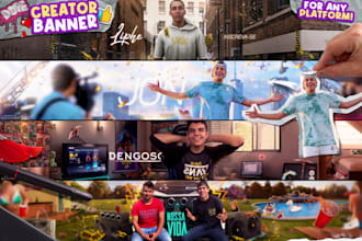 create a stunning banner for youtube, twitch or any social media