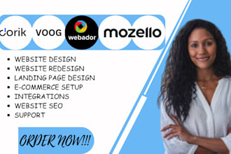 design a responsive website using webador, dorik, voog, and mozello
