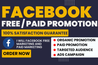 facebook free marketing and fb paid marketing, setup fb ads campaign