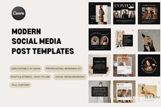 create custom instagram social media canva templates for your brand