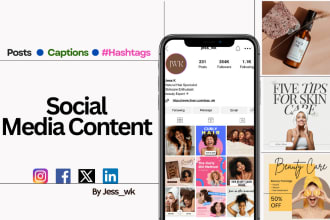 create social media content for hair, beauty, skincare brand