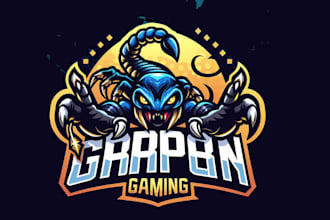 design realistic scorpion gaming mascot logo for you  with creative concepts