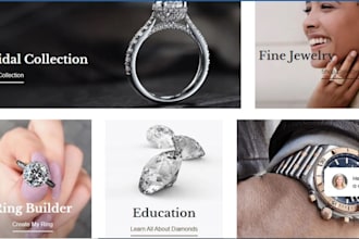 design jewelry shopify store, jewelry website, design or redesign wix website